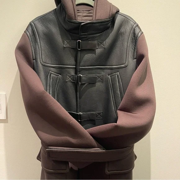 Neil Barrett archive y2k ミリタリー　コート Neil Barrett - Black and Brown Hooded Military Coat OversizedFit